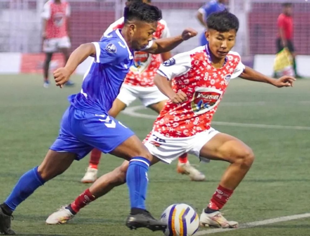 Players in action during the Nagaland Super League match between Sechü Zubza FC and Nagaland United SC on February 1. (Photo Courtesy: NSL)